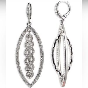 Givenchy Silver Tone Crystal Orbital Earrings